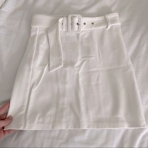 White bodycon miniskirt with fabric white belt (removable), Forever 21 size S